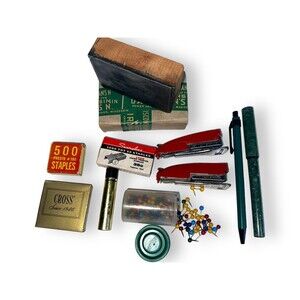 Vintage Desk Office Supplies Movie Prop Office Display Retro